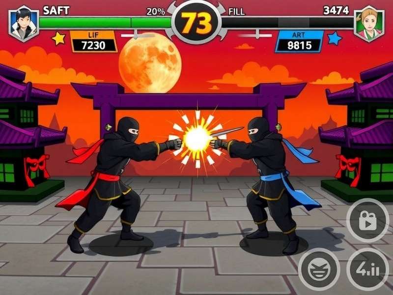 Intense ninja battle in Ninja Fiesta Duel Ninja Fiesta Duel combat screenshot
